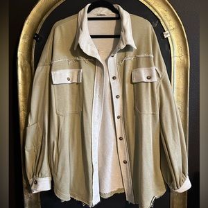 Olive Green Light Shacket brand “POL” from Willows- NEW